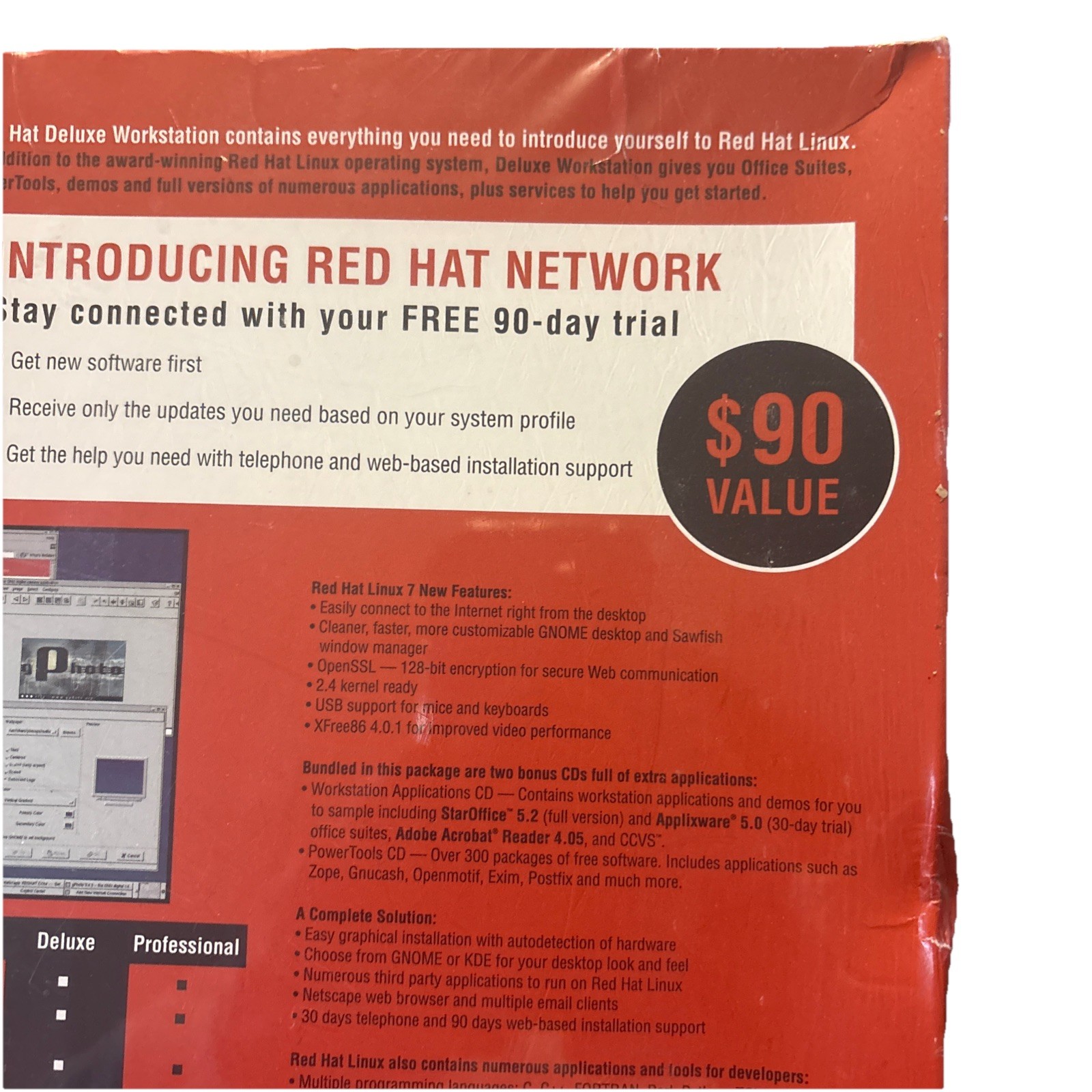 Red Hat Linux 7 Operating System Deluxe Workstation Sealed Box Software