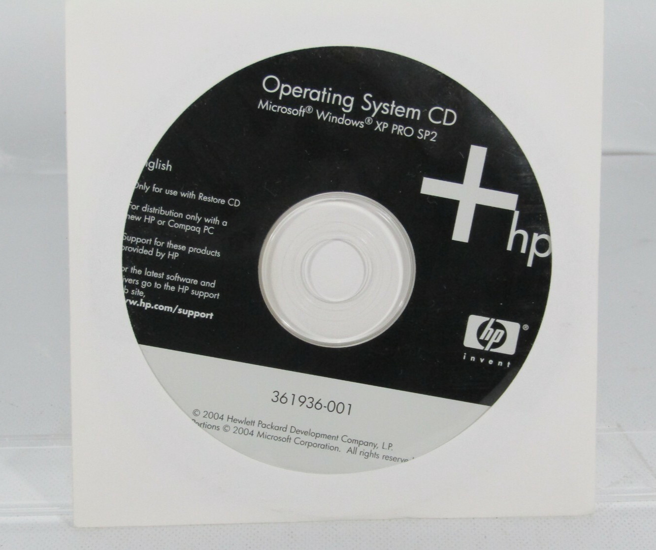 Windows XP Professional SP2 Restore CD HP COMPUTERS