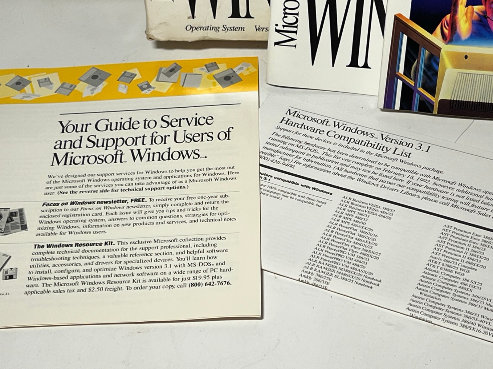 Microsoft Windows 3.1 Upgrade Kit (Box and Books, no Software)