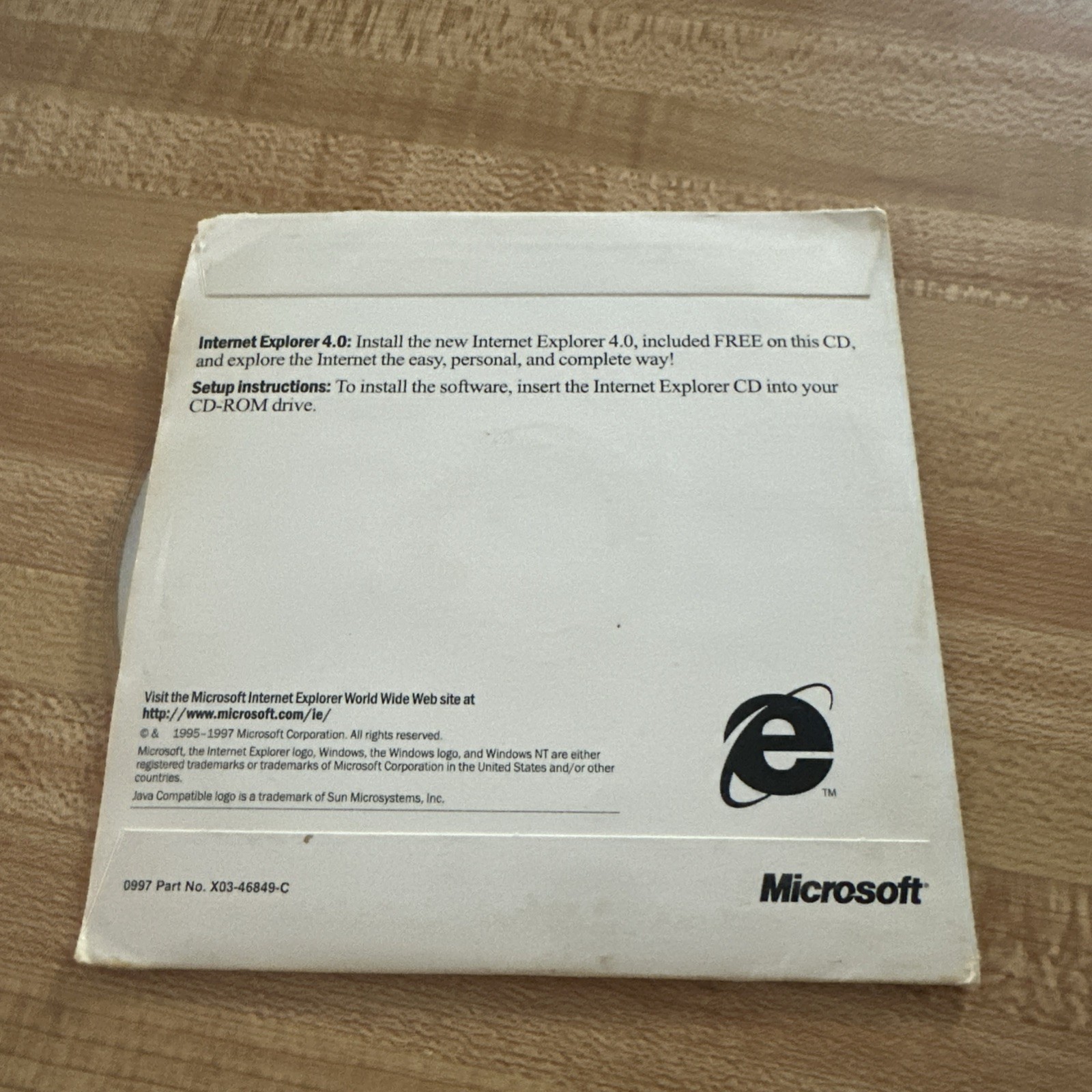 Microsoft Internet Explorer 4.0 CD-ROM For Windows NT + Windows 95 IBM ThinkPad