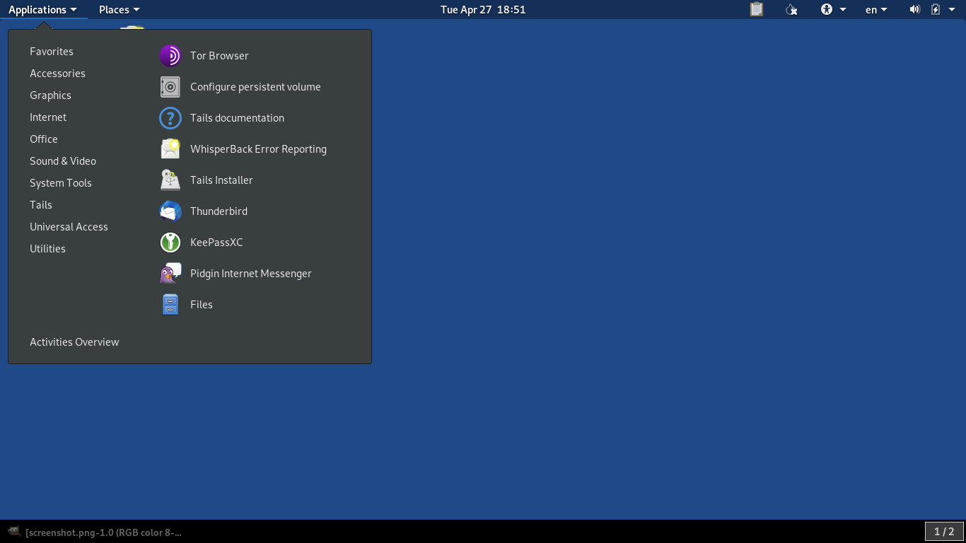 Tails USB 32gb Bootable Latest Desktop 4.8 Version Installed 64 Bit OS