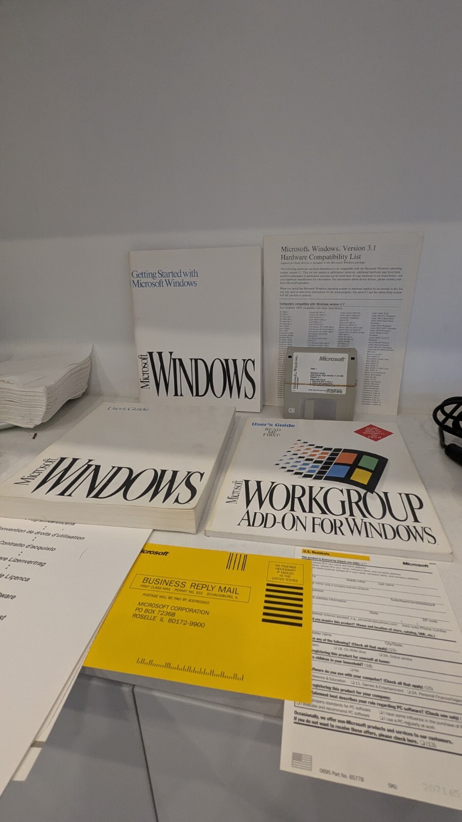 Microsoft Windows 3.1 complete, 3.5” Disks and all manuals