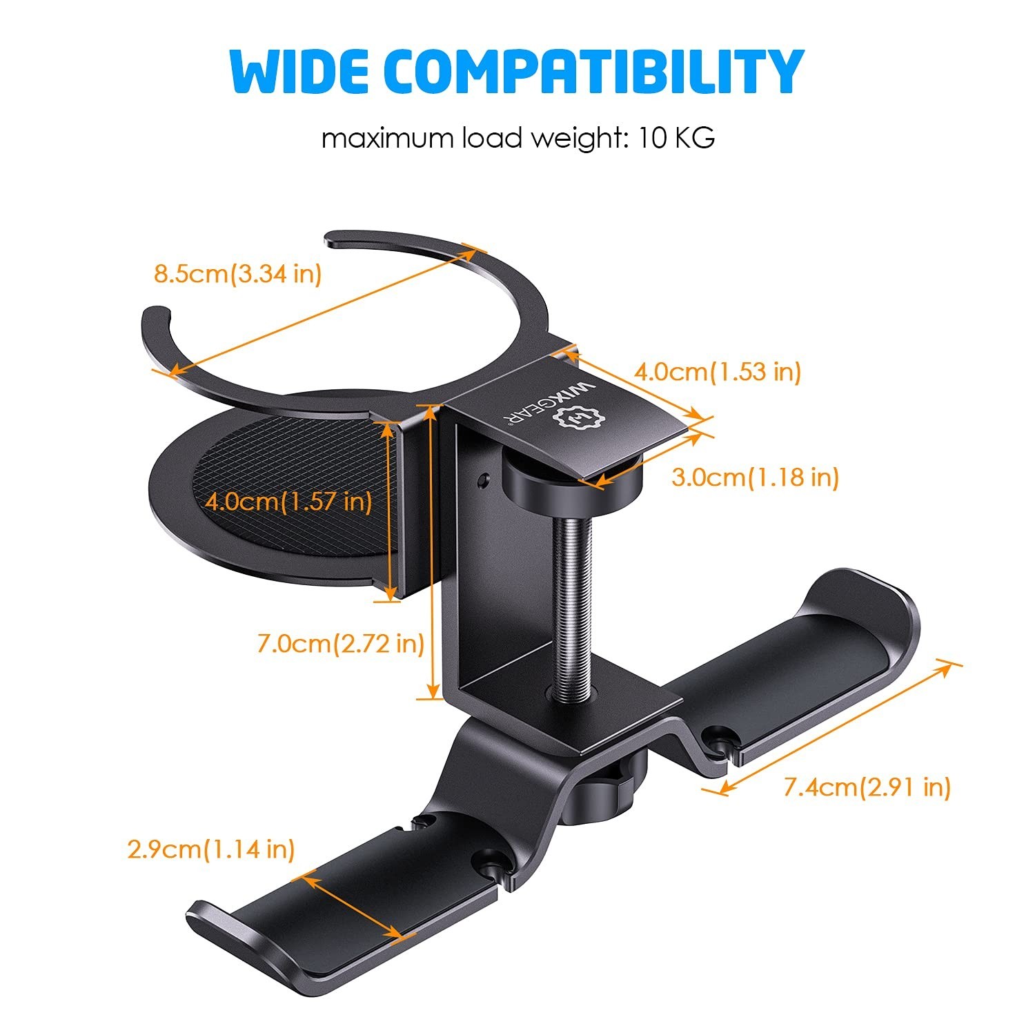 WixGear Headphone Stand, 2 in 1 PC Gaming Headset Stand Cup Holder, with Cabl…
