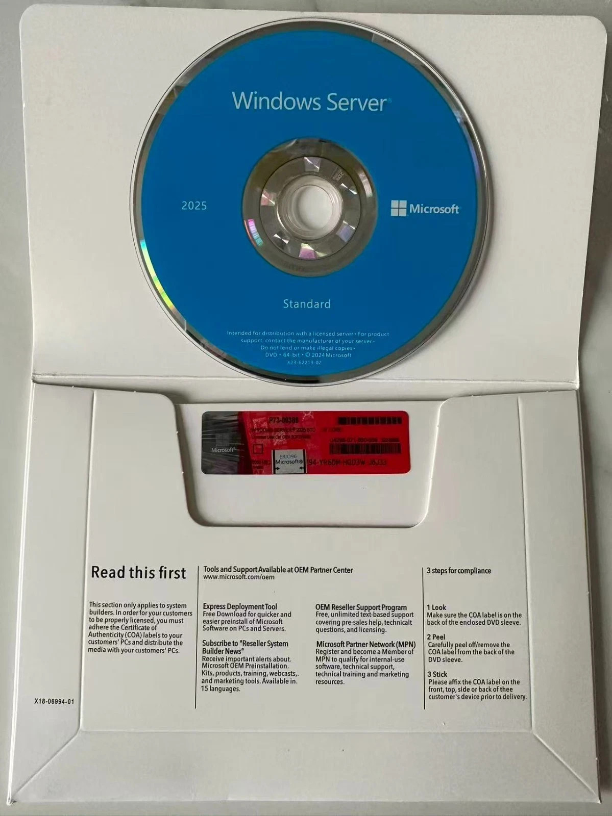 Windows Server 2025 Standard/Datacenter 64Bit 16/24 Core-Unlimited CALs With Key