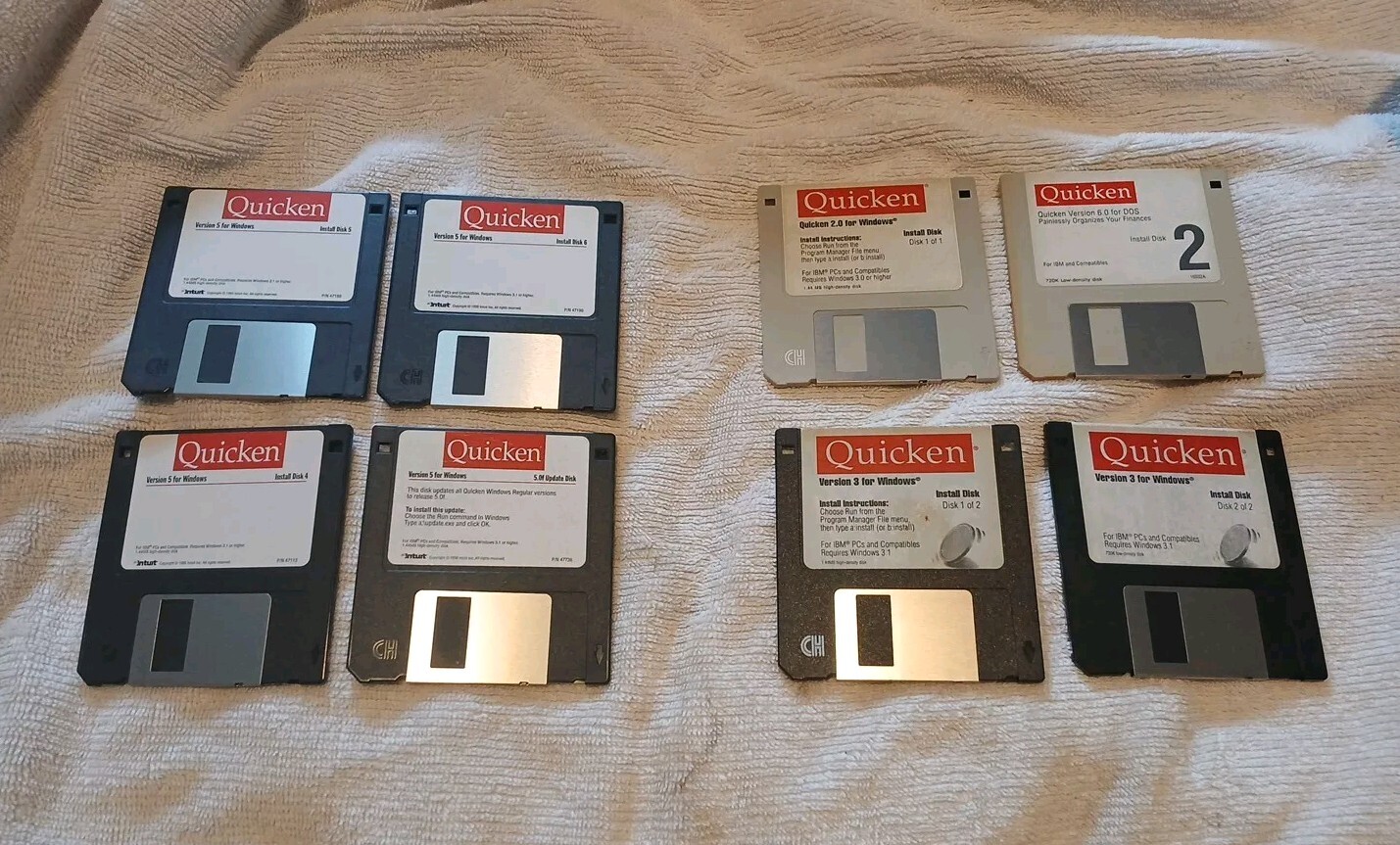 Vintage Quicken Deluxe For Windows 3.5 Floppy Disks Random Disk Lot Of 8