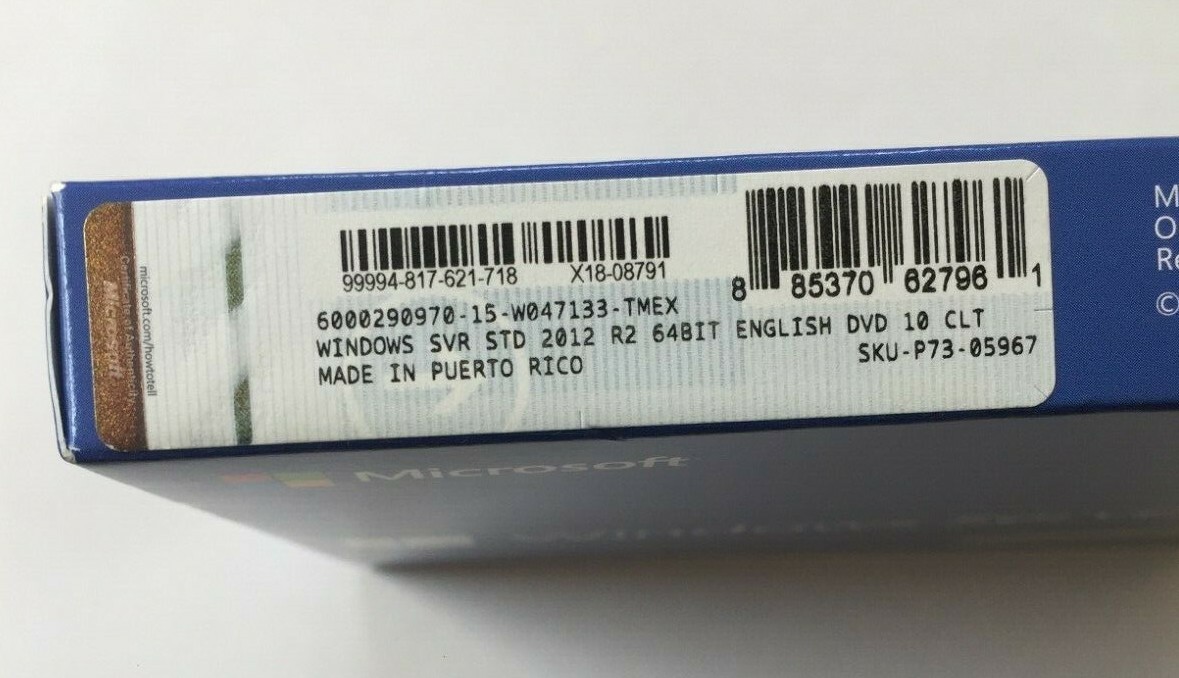 Microsoft Windows SVR STD 2012 R2 64bit English DVD 10 CLT SKU P73-05967.