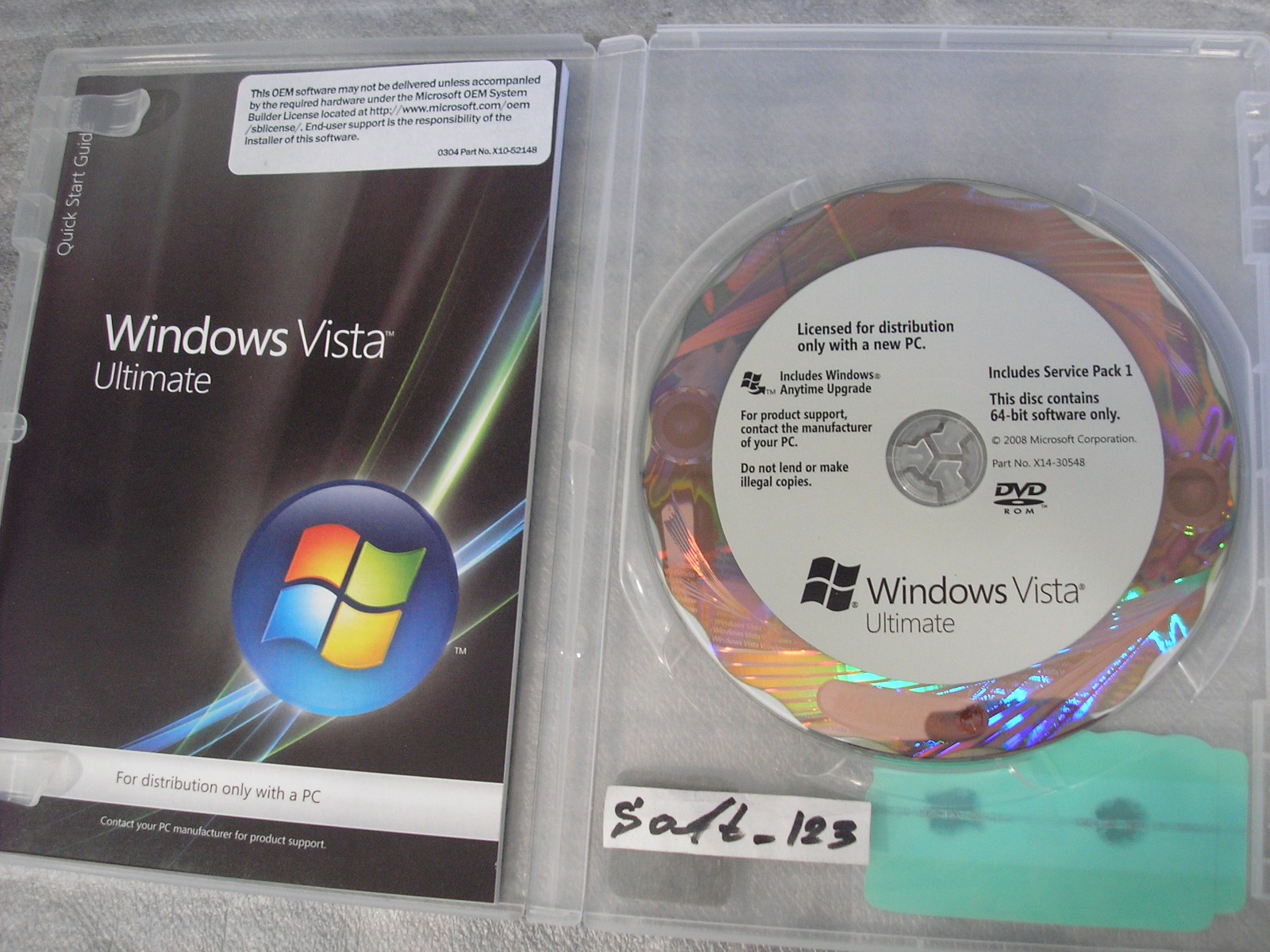 Microsoft Windows Vista Ultimate Full OEM 64 Bit Version x64 DVD MS WIN
