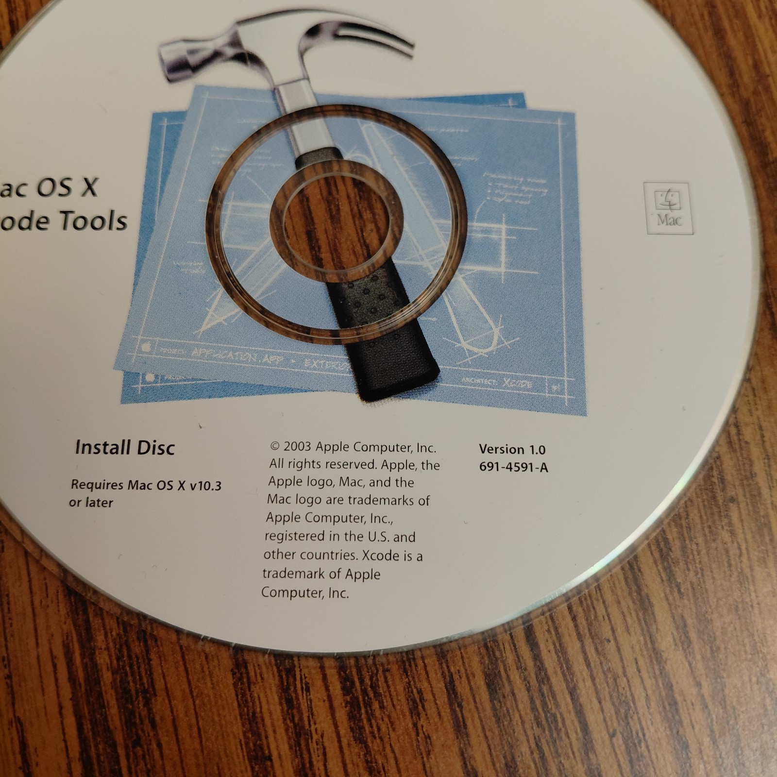 2003 Mac OS X 10.3 Xcode Tools Software Install CD Disc Version 1.0 Disc Only