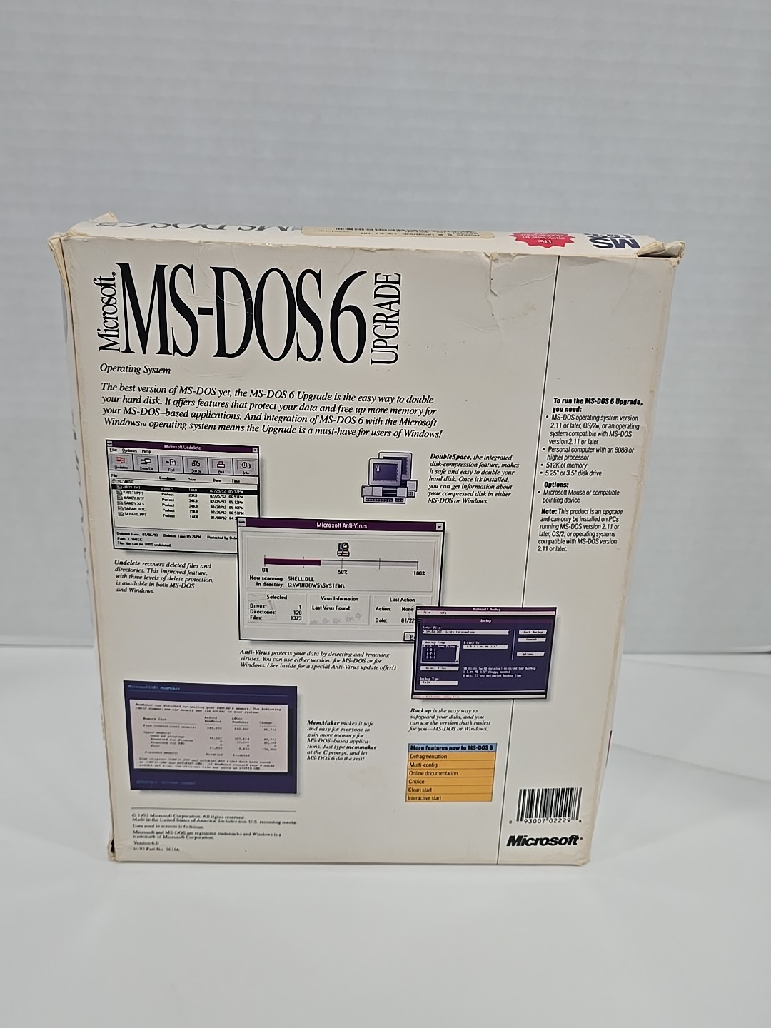 Vintage Microsoft MS-DOS 6.0 Upgrade Operating System 3.5″ Discs + 5.25″ Floppys