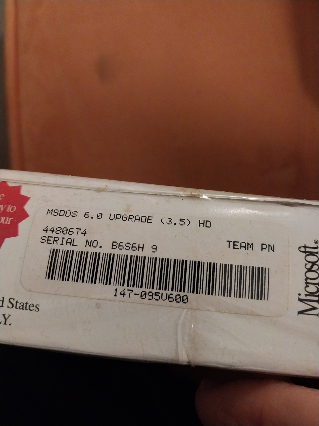 Microsoft MS-DOS 6 Upgrade. Vintage, New Sealed Retail pkg. 3.5″ disks.