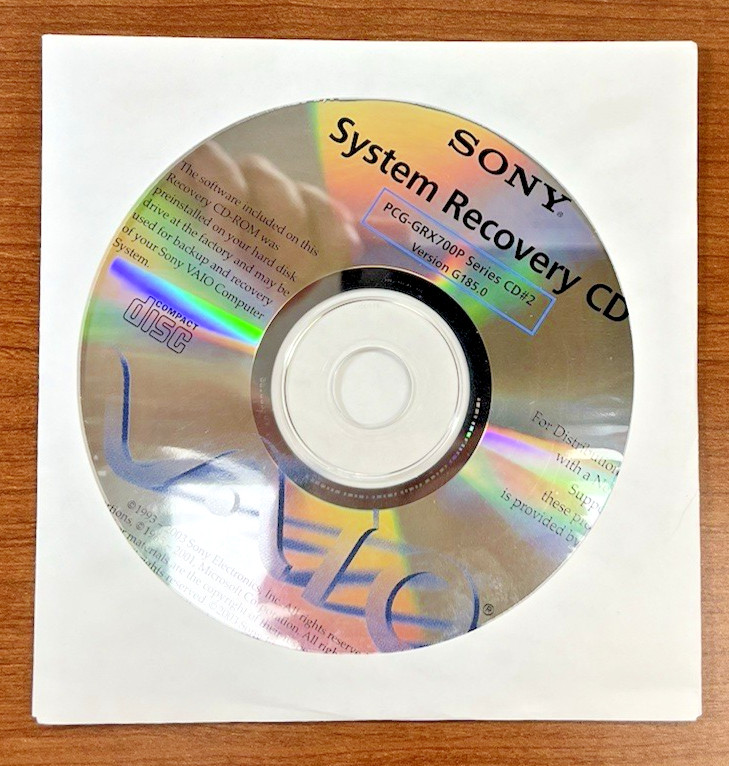 SONY VAIO App & System Recovery-3CD PCG-GRX700P/Adobe Photoshop Elements2+Serial