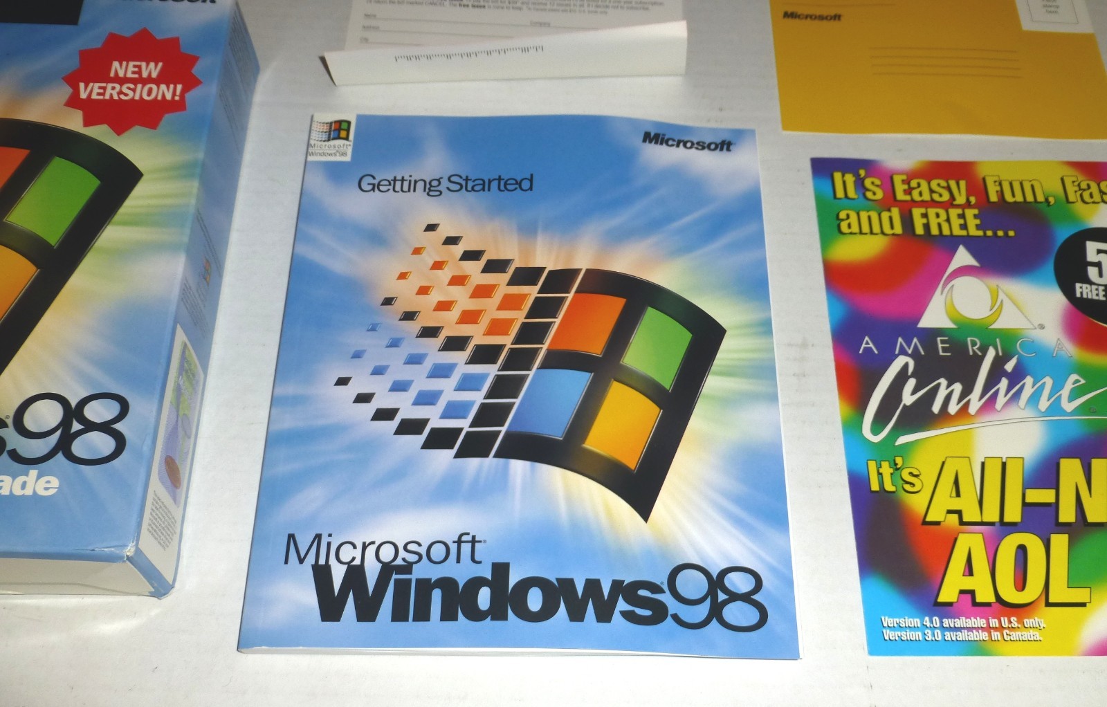 Vintage Microsoft Windows 98 Upgrade CD-Rom with Product Key Retail Box