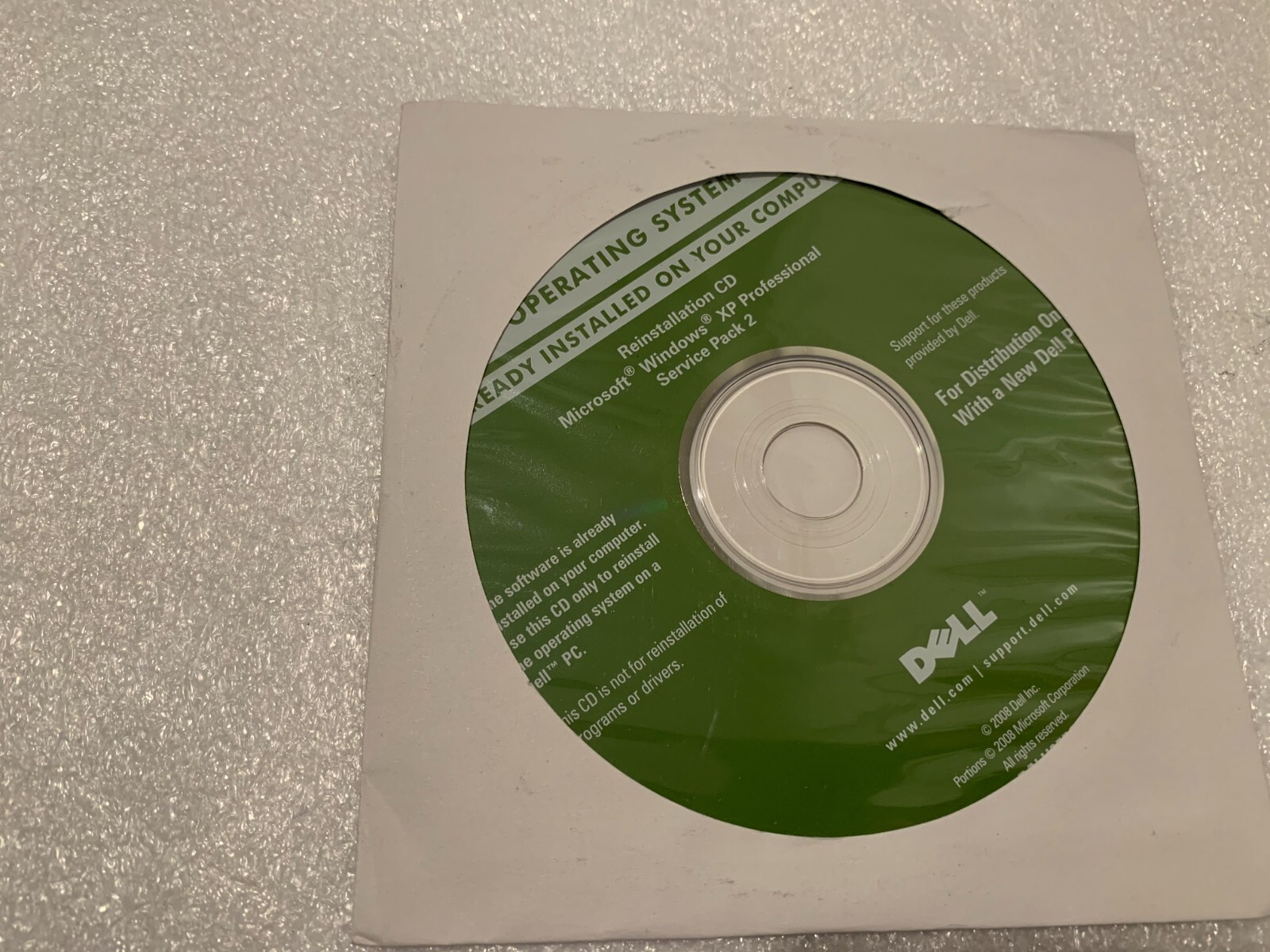 Dell Microsoft Windows XP Professional SP2 Reinstallation CD OEM Media Disc
