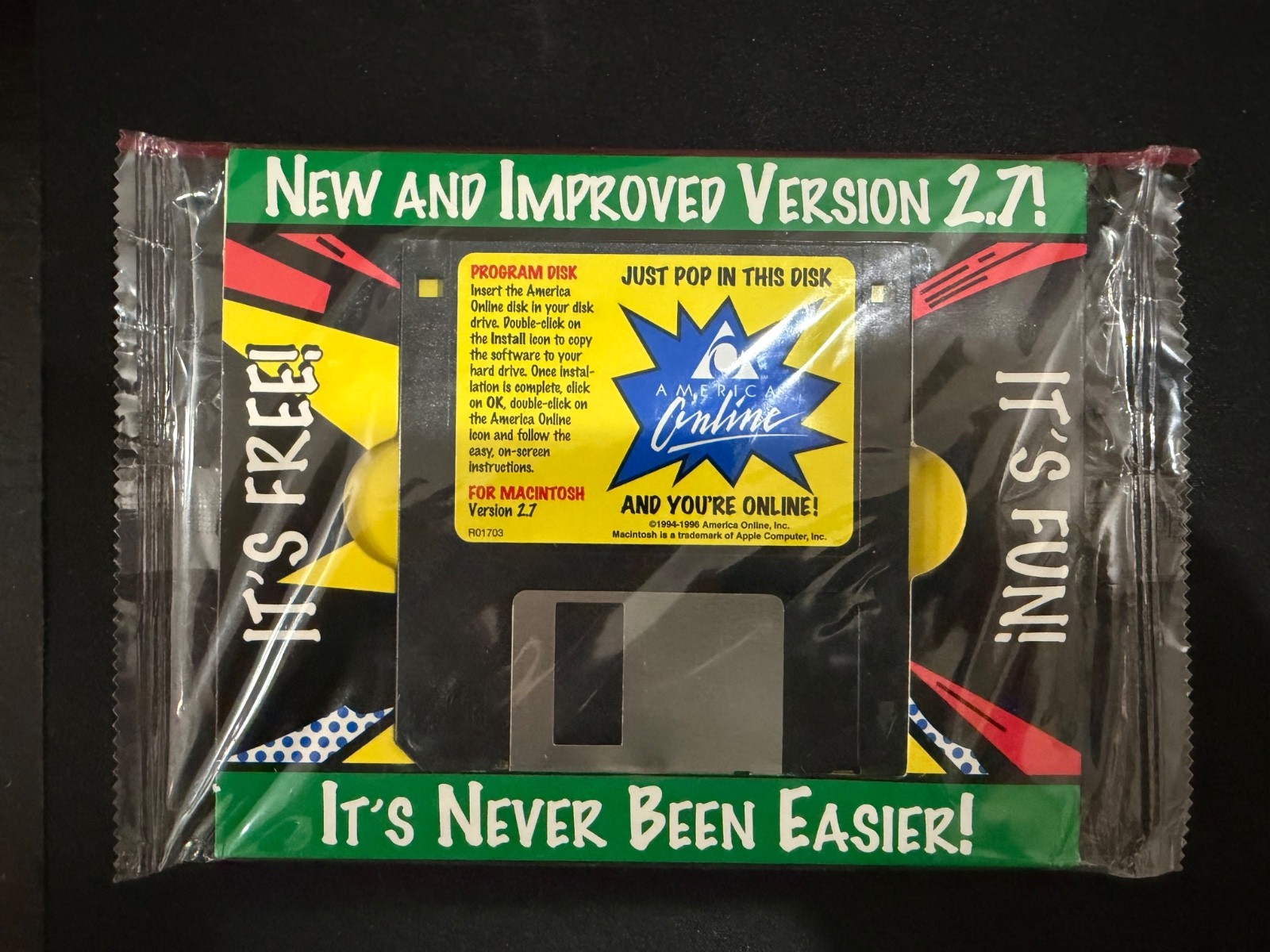 AOL 3.5″ Floppy Disk for Macintosh 2.7 New in Package