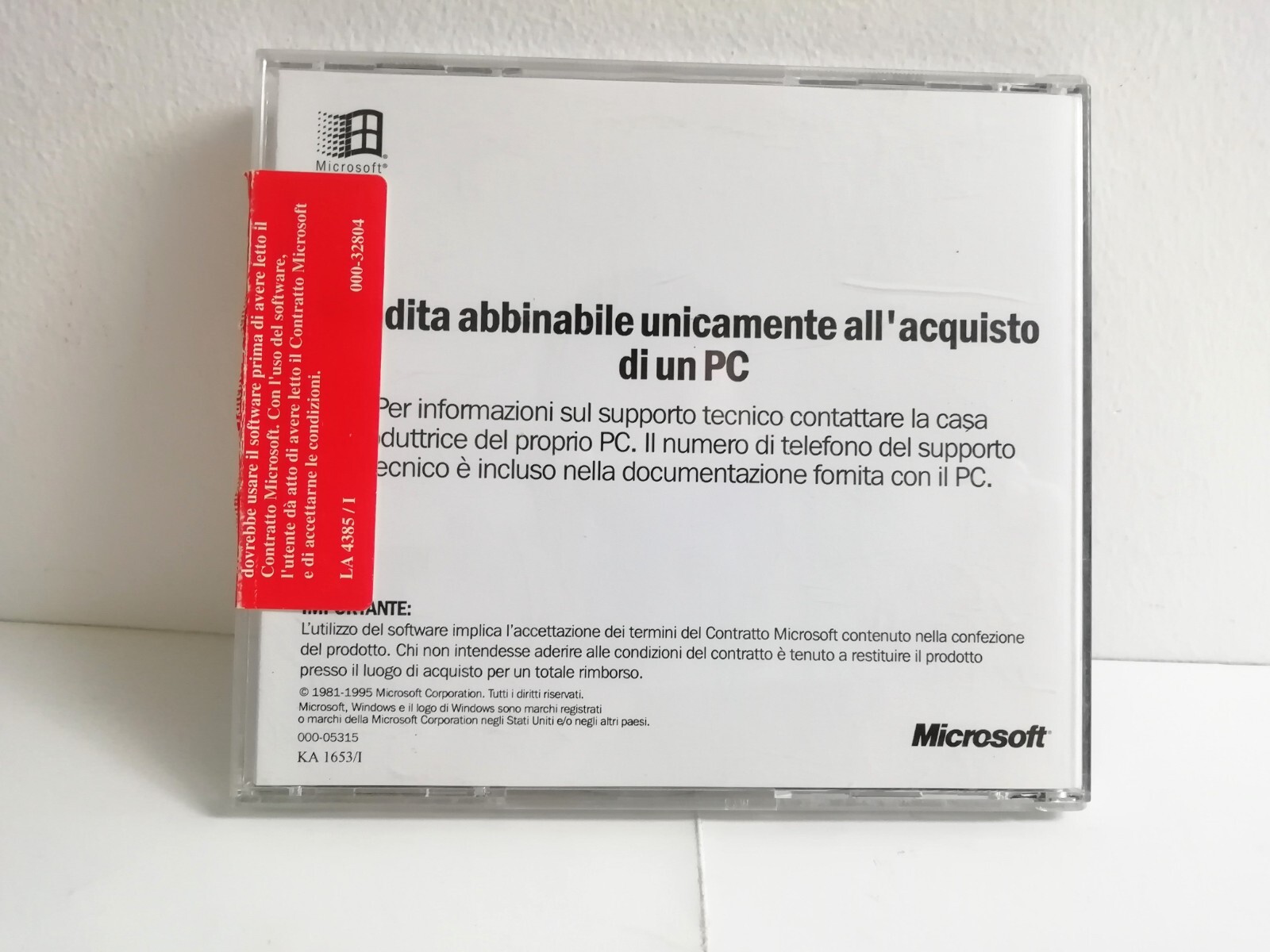 WINDOWS 95 CD INSTALLATION OEM CD2836 USB DRIVER 1997 2836 59947 5315 ITALIAN