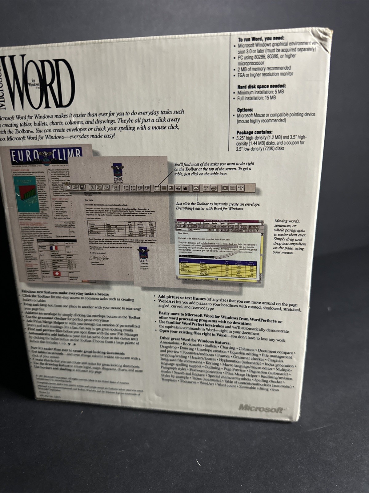 Microsoft Word For Windows 2.0 1991 Complete SealedFloppy 5.25 #R5
