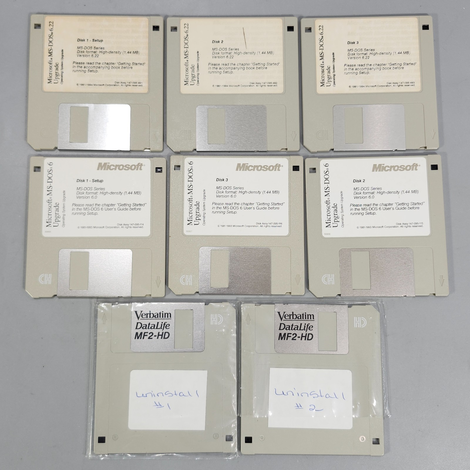 Microsoft MS DOS 6 and 6.22 Upgrade VTG Operating System Software 3.5 Disks Plus