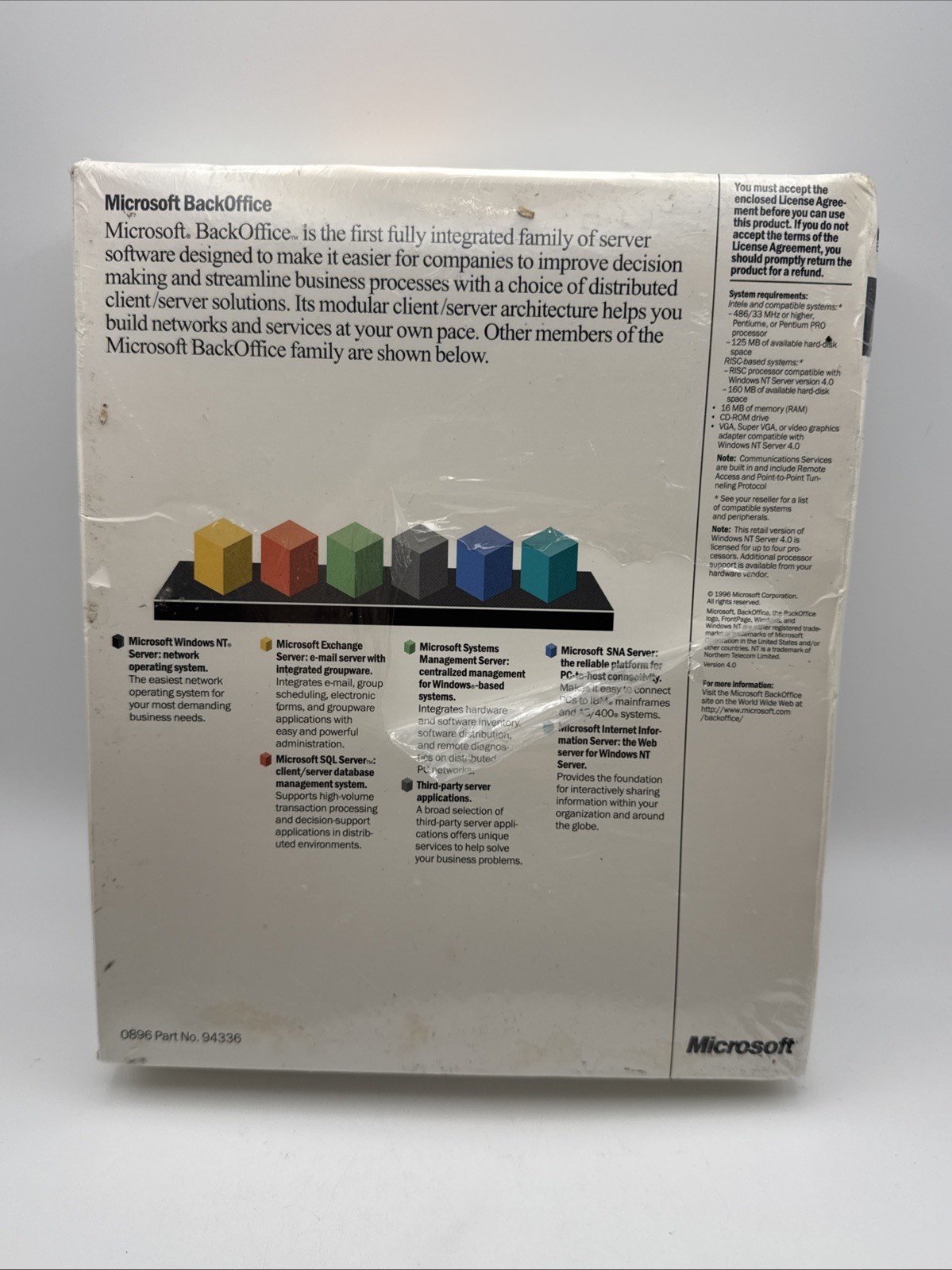 Microsoft Windows NT Server 4.0 Sealed Box w/ 5 Client Access Licenses