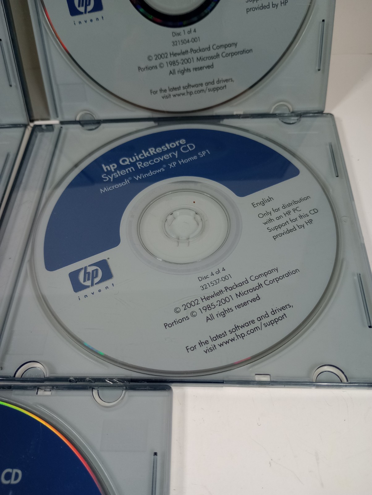 5 Hp quickrestore system 2002 cds Windows XP SP1