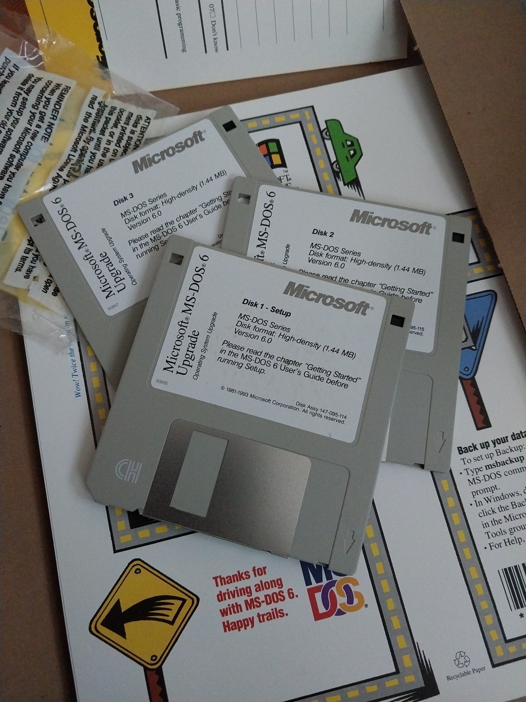 Microsoft MS-DOS 6 Upgrade. Vintage, New Sealed Retail pkg. 3.5″ disks.