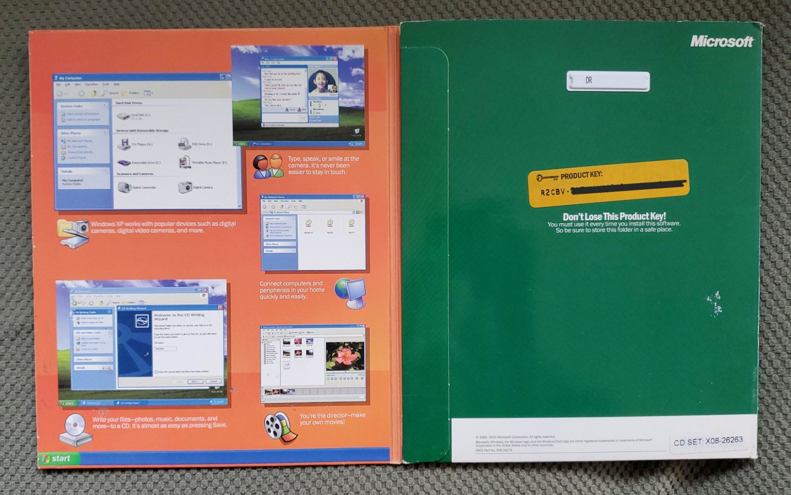 WINDOWS XP HOME EDITION 2002 UPGRADE CD OS with Key in Original Package