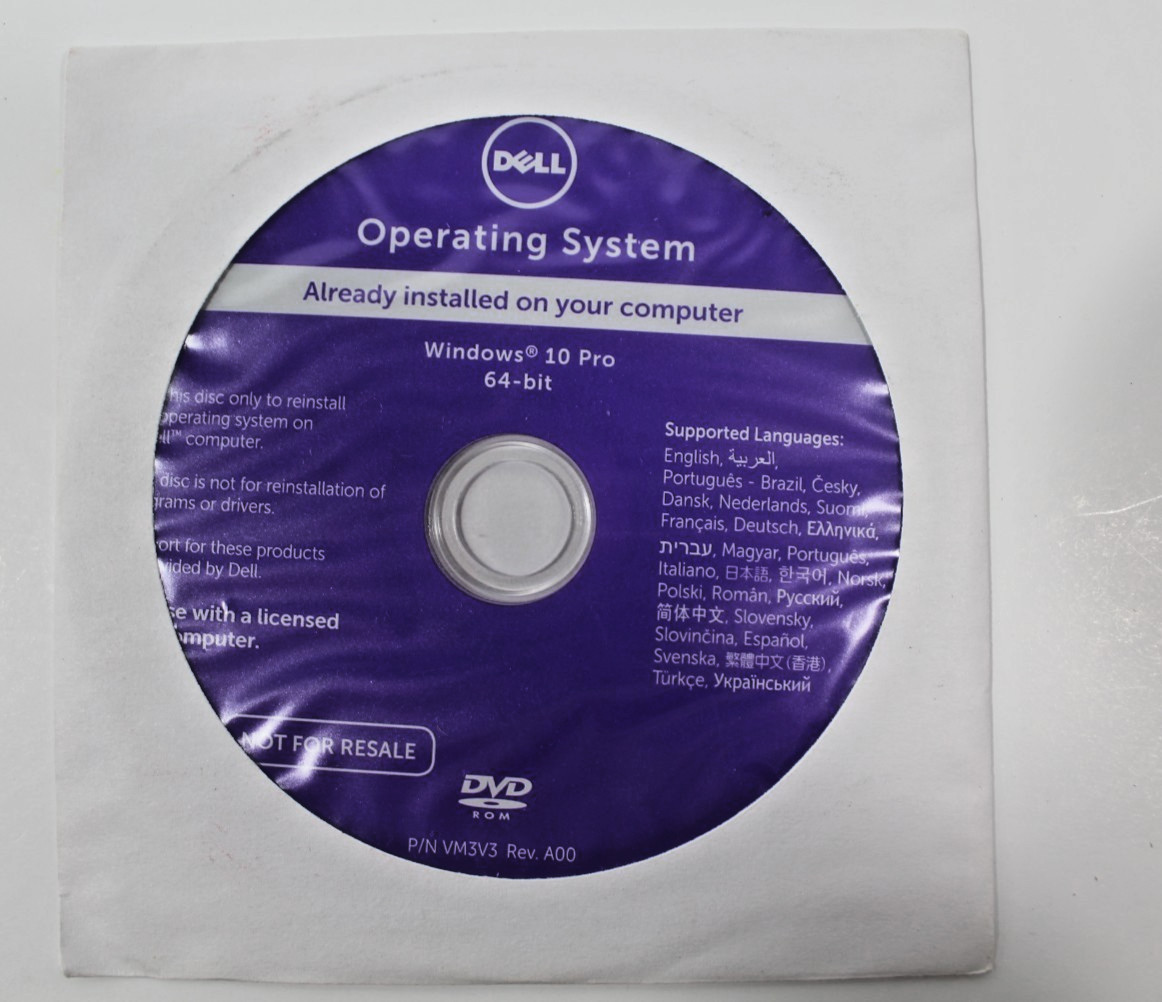Dell Windows 10 Pro 64-bit Reinstallation Disc Sealed Operating System