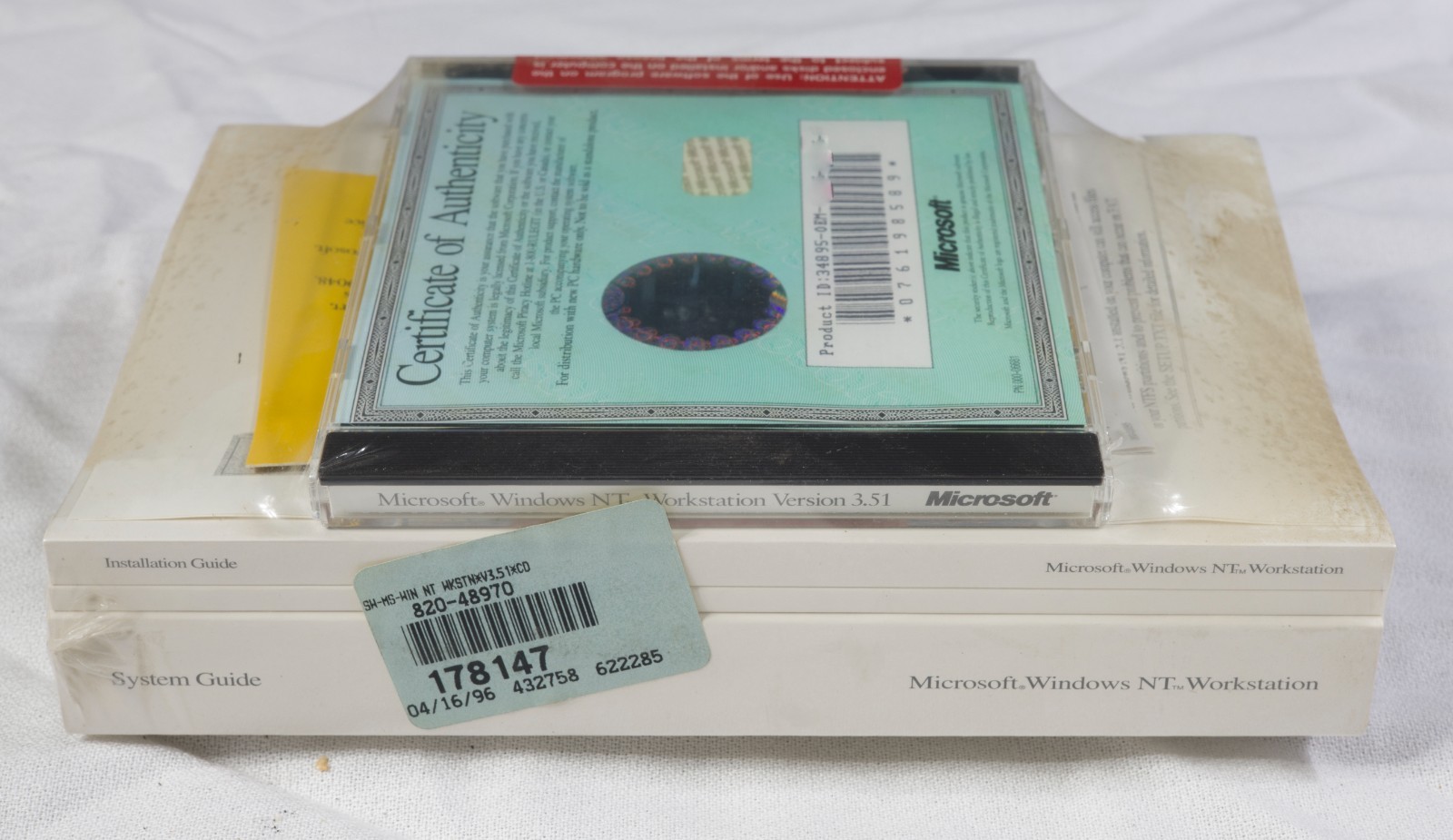 Vintage MICROSOFT WINDOWS NT 3.51 Workstation W/Key CD and floppy NEW NOS