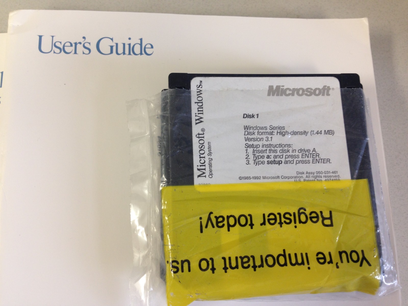 Genuine Microsoft Windows 3,1 Users Guide 6 Diskette 3 1/2″ Media Ver.