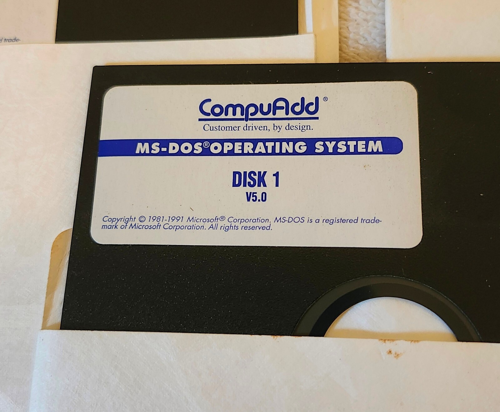 CompuAdd MS-DOS 5.0 Operating System; 5x – 5.25″ Floppy Disks, Vintage