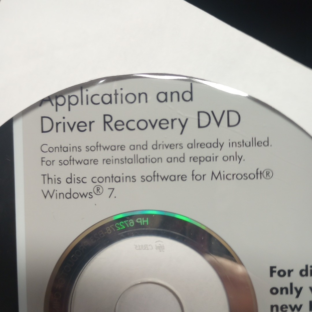 HP Application & Driver Recovery DVD Windows 7 Professional 2012 64bit SEALED!!!