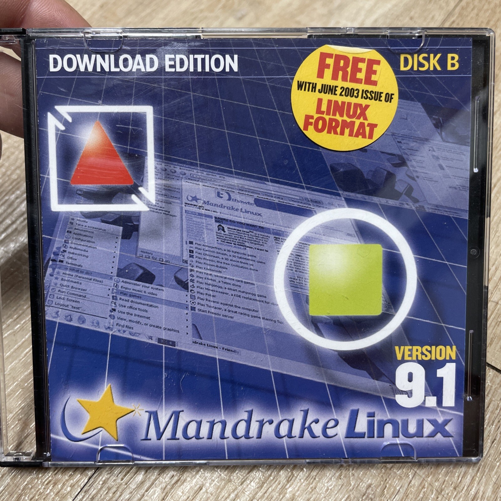LINUX MANDRAKE 9.1 Download Edition CD DISK 2003 VINTAGE SOFTWARE