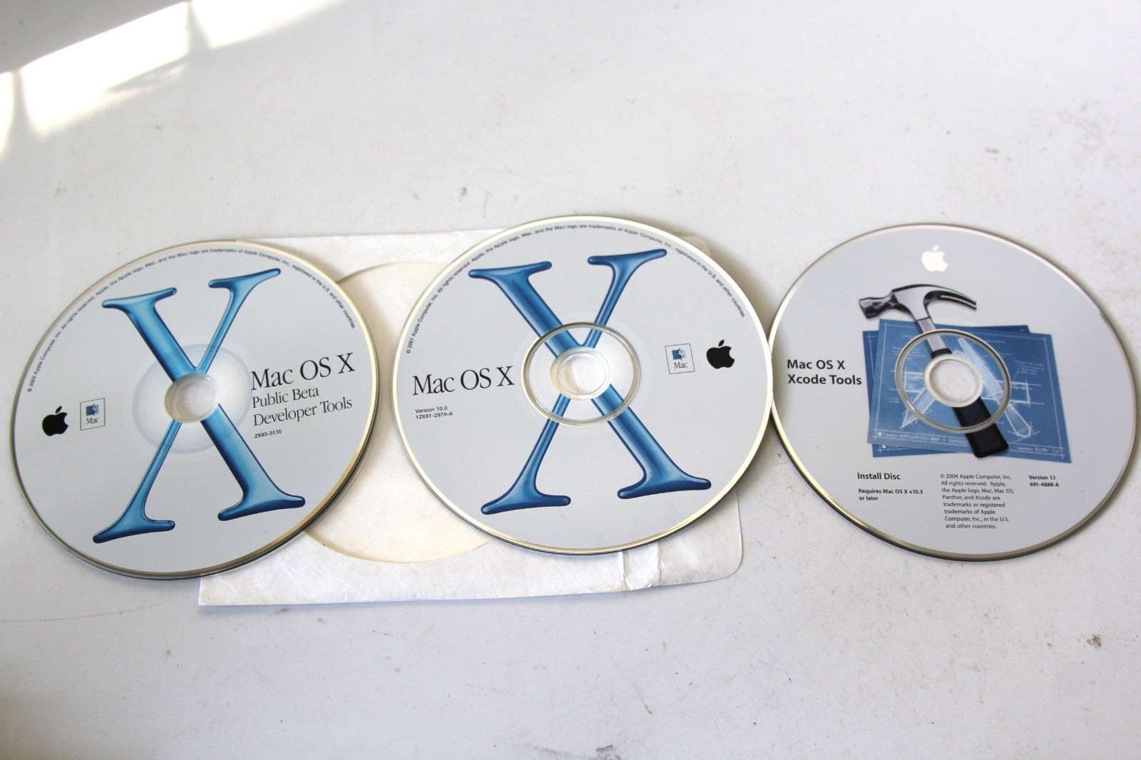 2001 Apple MAC OS X CD Version 10.0 1Z691-2974-A, Developer Tools, XCode 10.3