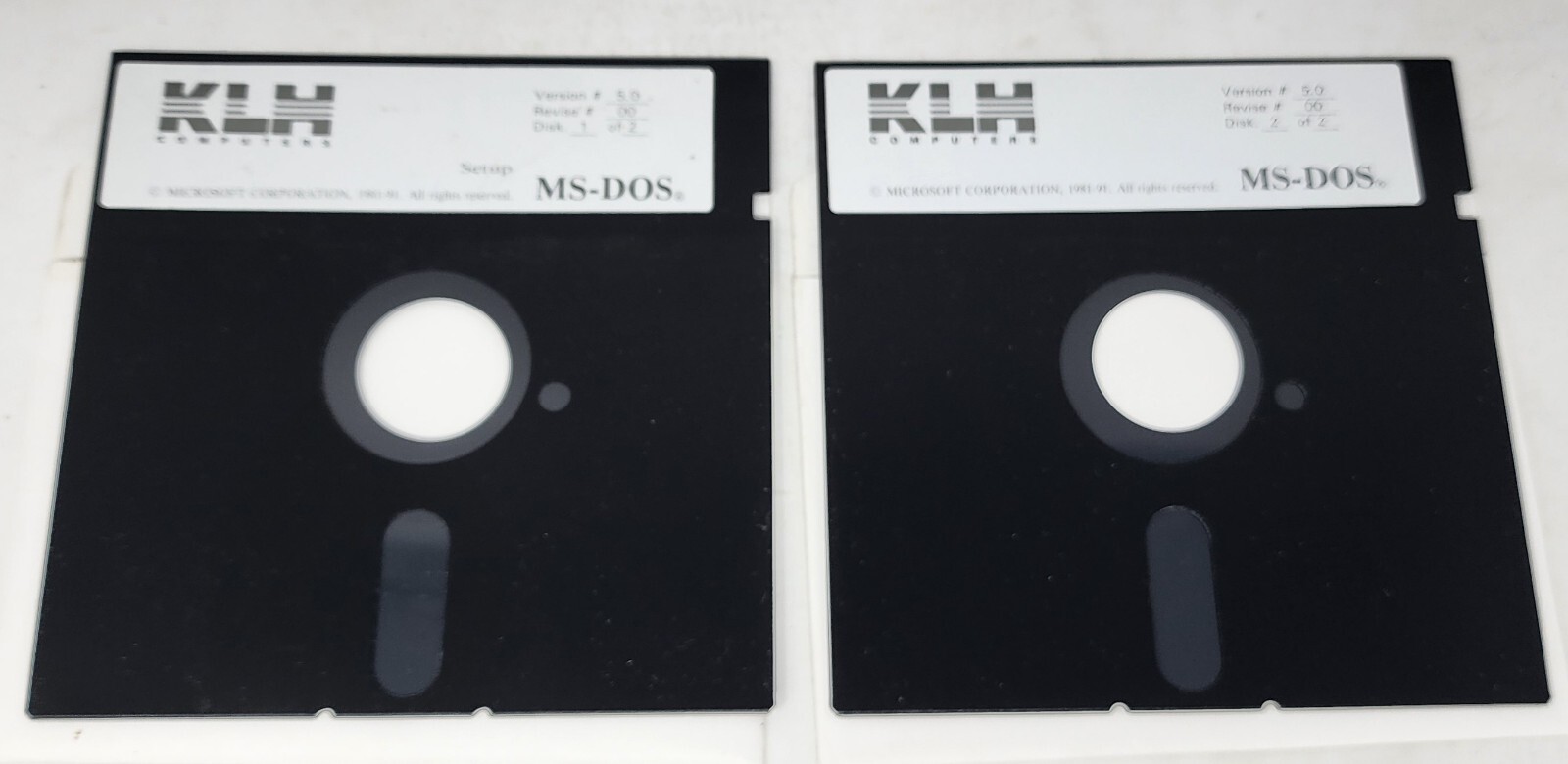 MICROSOFT MS-DOS 5 OPERATING SYSTEM INSTALLATION FLOPPY 5.25″ DISKS SET OF 2 5.0