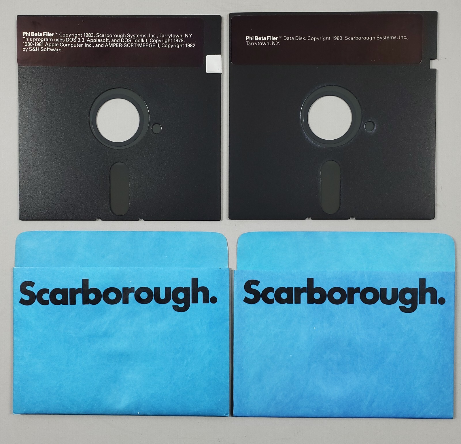 1983 Vintage Phi Beta Filer by Scarborough for Apple II IIe 5.25 Floppy Disc