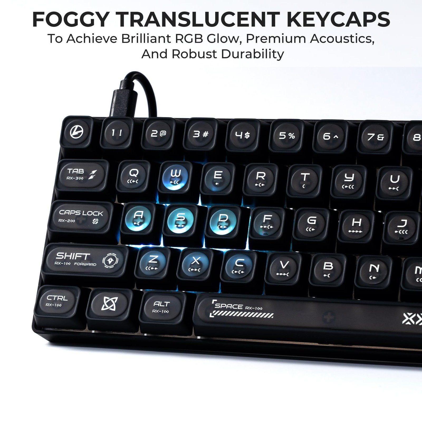 OHY XVX Black Shine Through Keycaps for Mechanical Keyboards – 136 Keys Black…