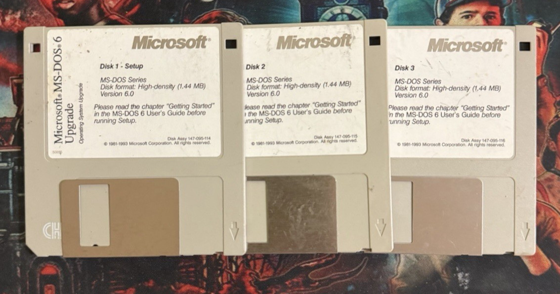 Vintage Microsoft MS-DOS 6.22 Upgrade 3.5″ Floppy Disk Set Complete 1.44MB