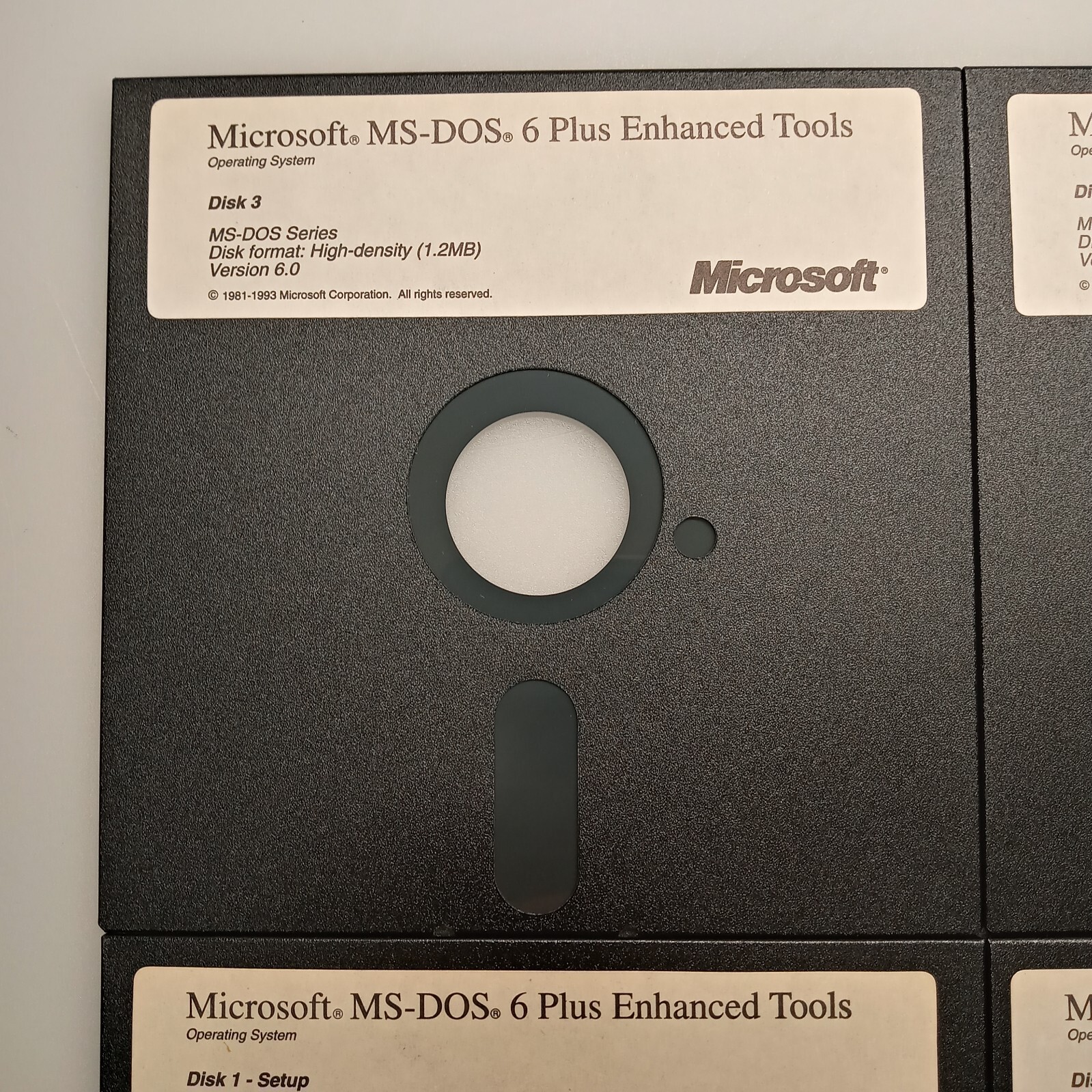 MICROSOFT MS-DOS 6 PLUS ENHANCED TOOL OS INSTALLATION 5.25″ COMPLETE 4 DISK SET