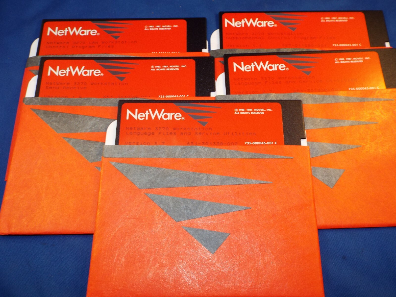 NetWare Novell 5.25 (5) Floppy Disk Set 3270 Workstation Software