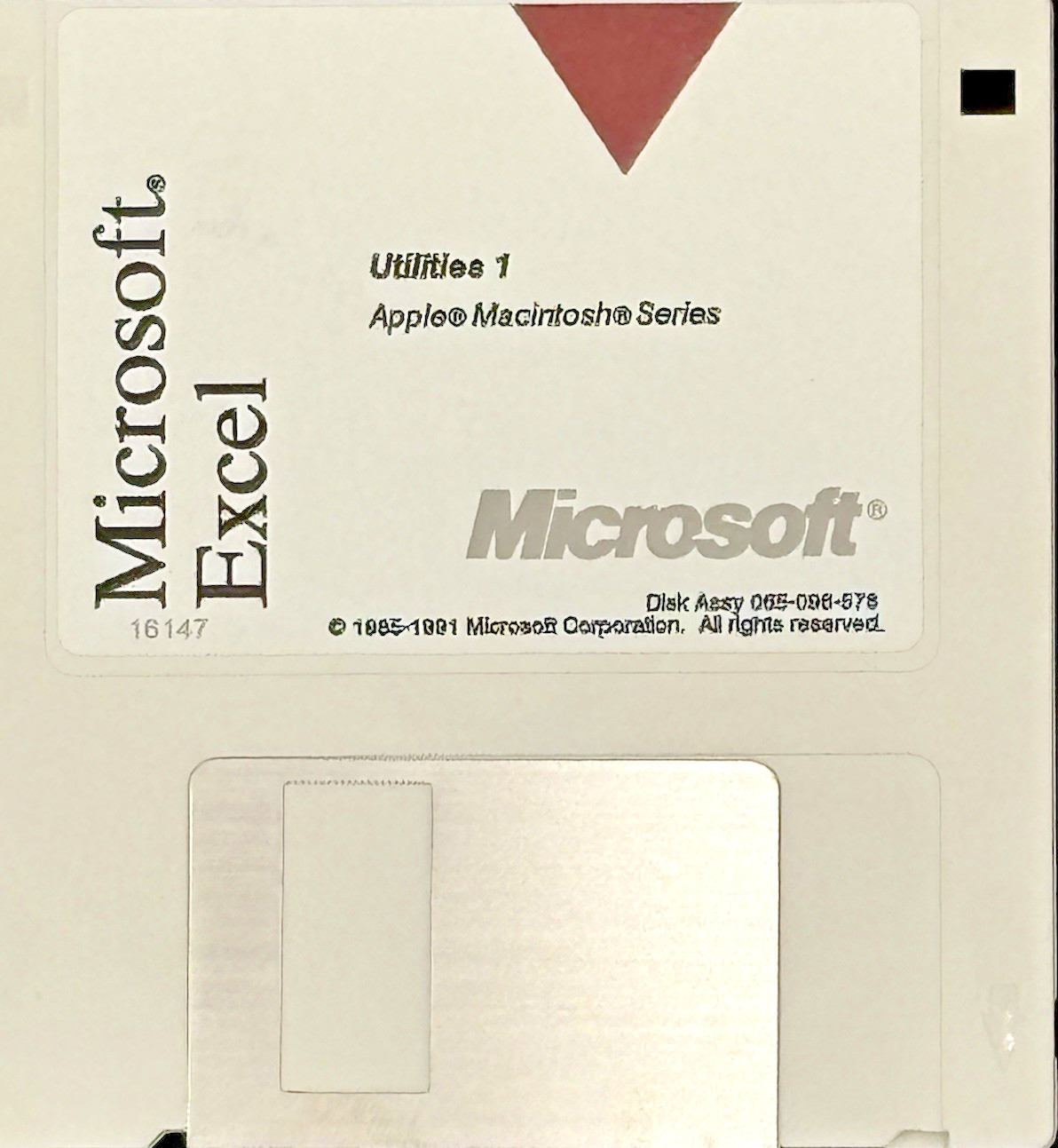 Vintage Microsoft Excel 3.5 Floppy Set of 3 Disks Apple Macintosh Series