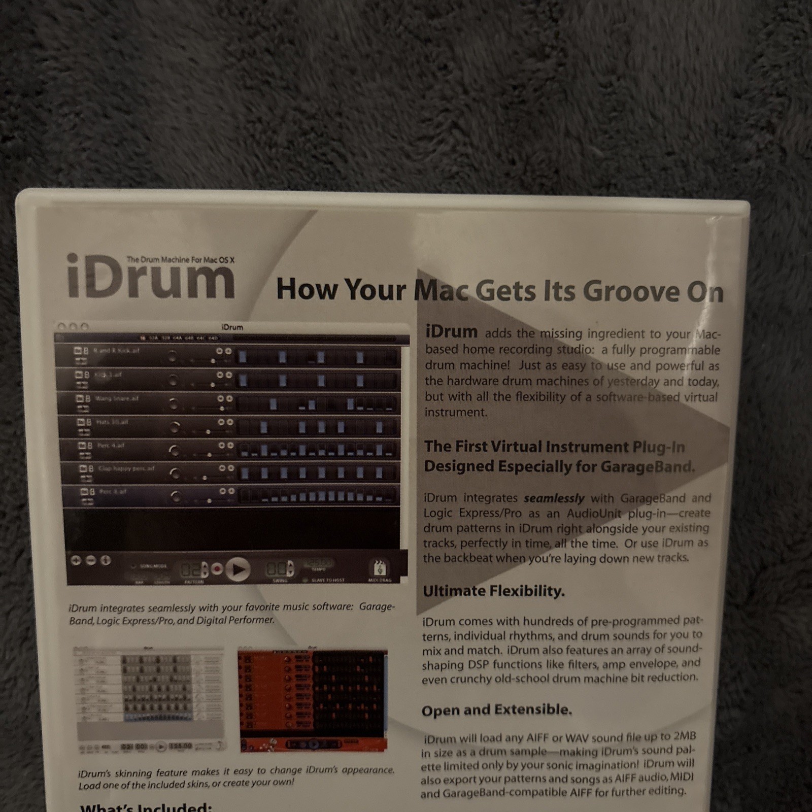 Rare 2004 iDrum Mac OS X Install Disc for GarageBand w Manual 🥁🪘Glaresoft OBO