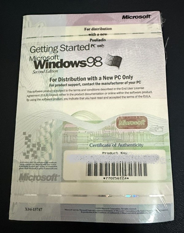 Microsoft Windows 98 Second Edition OEM Sealed CD COA Complete Vintage New