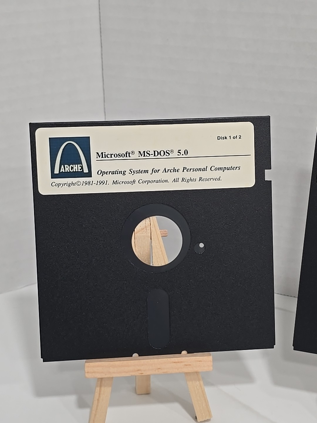 Microsoft MS-DOS 5.0 Operating System 5.25″ Floppy 2 Disks + Arche System Util.