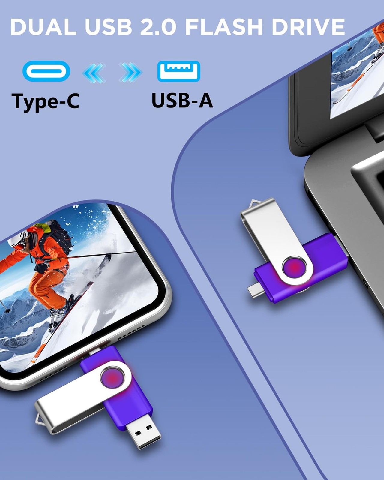 AGECASH 8GB USB-C Dual Flash Drive 5 Pack | 2-in-1 USB A + Type C Flash Drive…