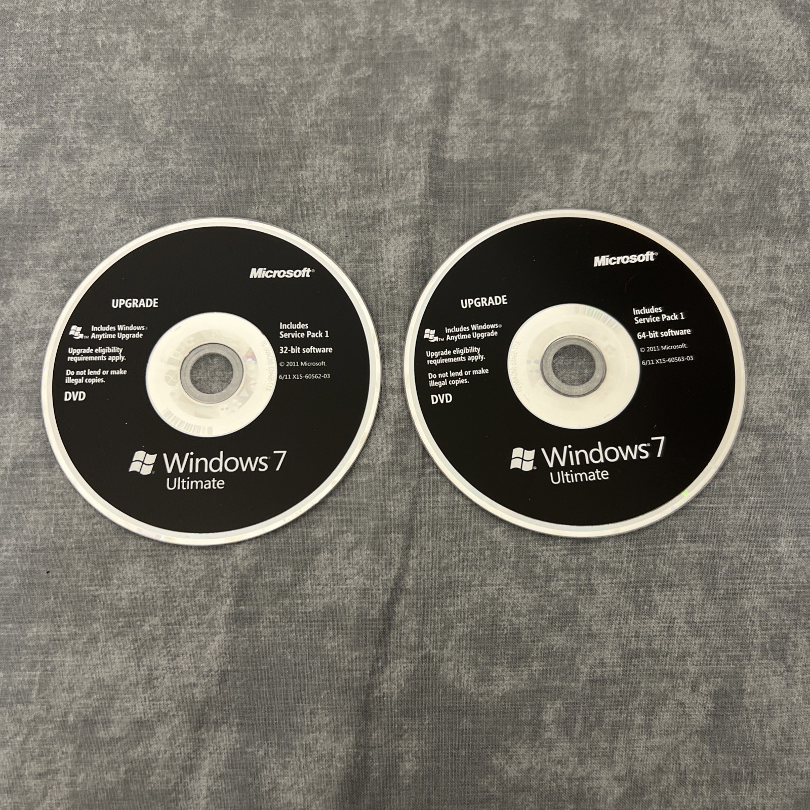 Microsoft Windows 7 Ultimate Upgrade 32/64 DVD with Key in Retail Box