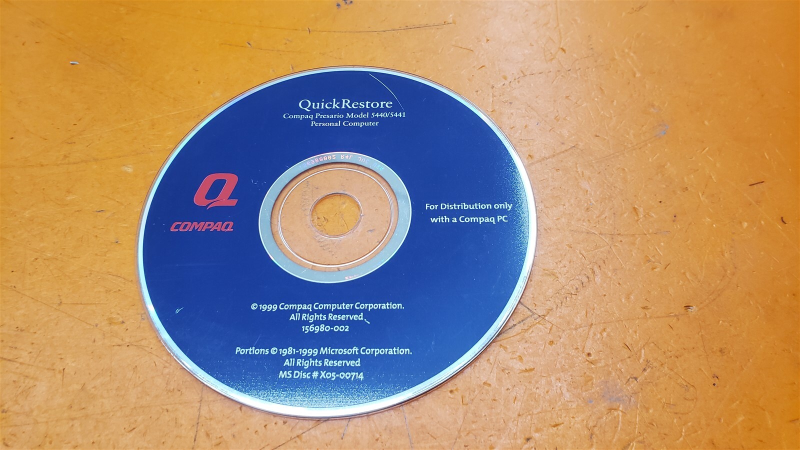 ⭐️⭐️⭐️⭐️⭐️ Compaq Presario Quick Restore Model 5440/5441 1999 Disc Only