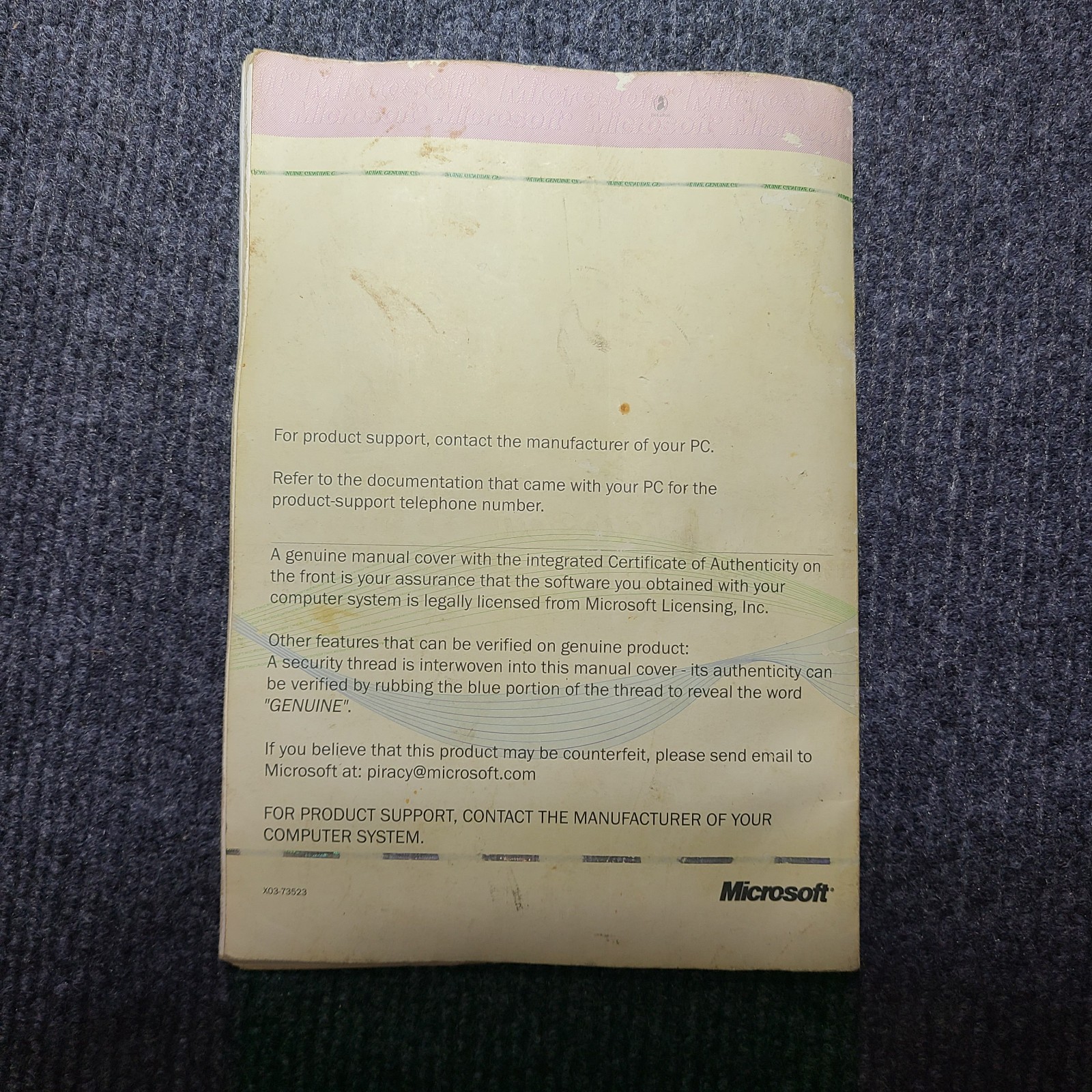 Microsoft Windows 98 Getting Started Manual COA Product Key OEM Vintage Retro PC