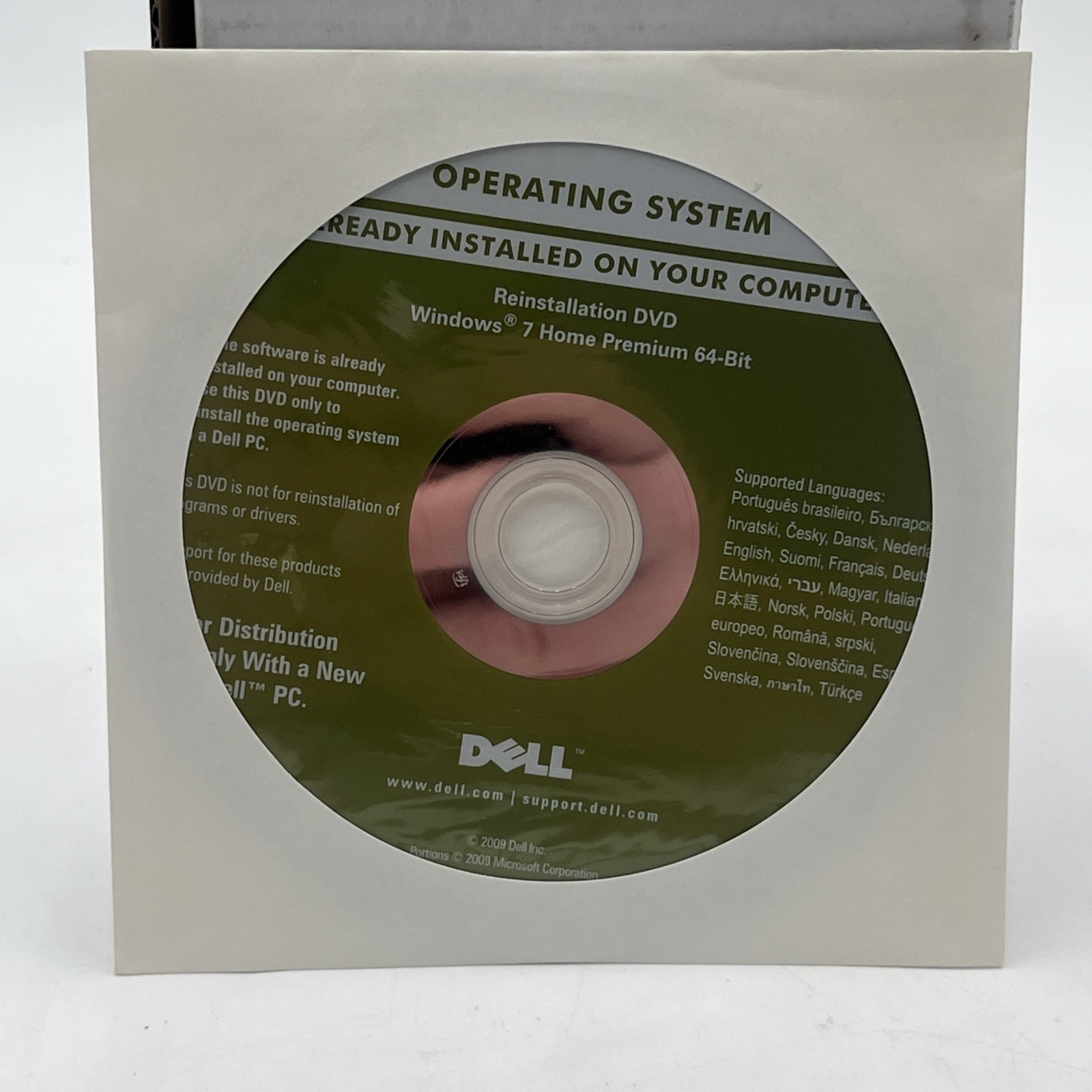 New Dell Operating System Reinstallation DVD Windows 7 Home Premium 64-Bit 00WK4