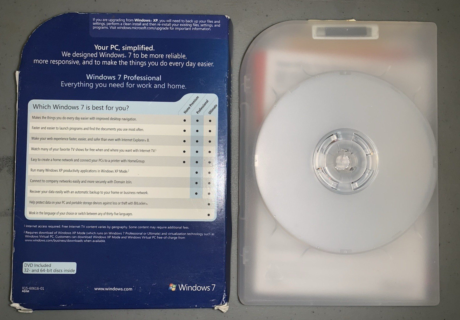 Microsoft Windows 7 Professional Full Retail Version 32 bit & 64 bit MS WIN PRO