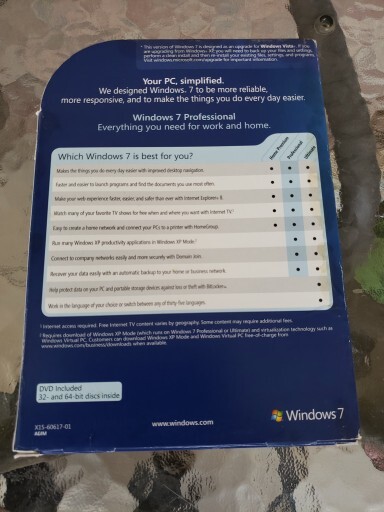 Microsoft Windows 7 Professional Upgrade 32 Bit and 64 Bit DVD MS WIN PRO