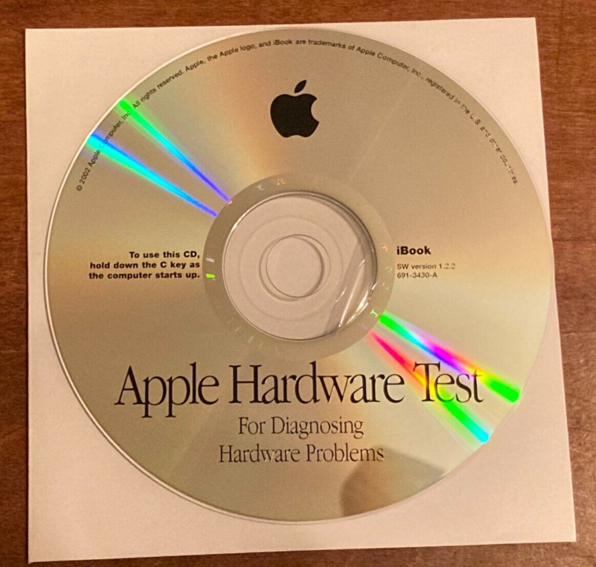 ORIGINAL Apple Hardware Test CD for iBook G3 version 1.2.2